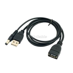 USB 2.0 kabel moškega na žensko z DC Plug moč Y razdelilniki