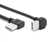 Črni levi kota USB2.0 moškega do kota USB kablom moški