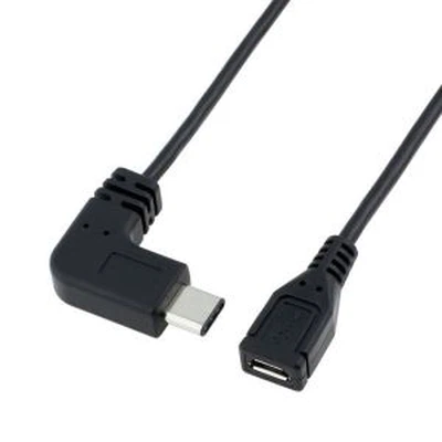 USB 3.1 vrsta C moški 90 stopinj desno kotom mikro USB 2.0 ženski podatkovni kabel